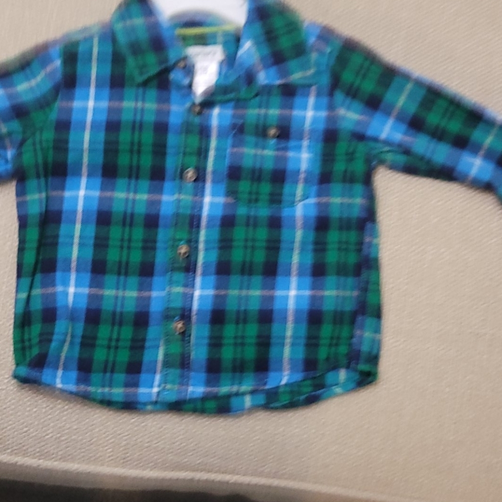 Button down flannel plaid shirt
